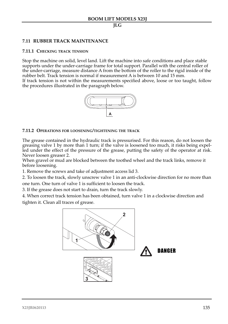 Danger | JLG X23J Operator Manual User Manual | Page 139 / 194
