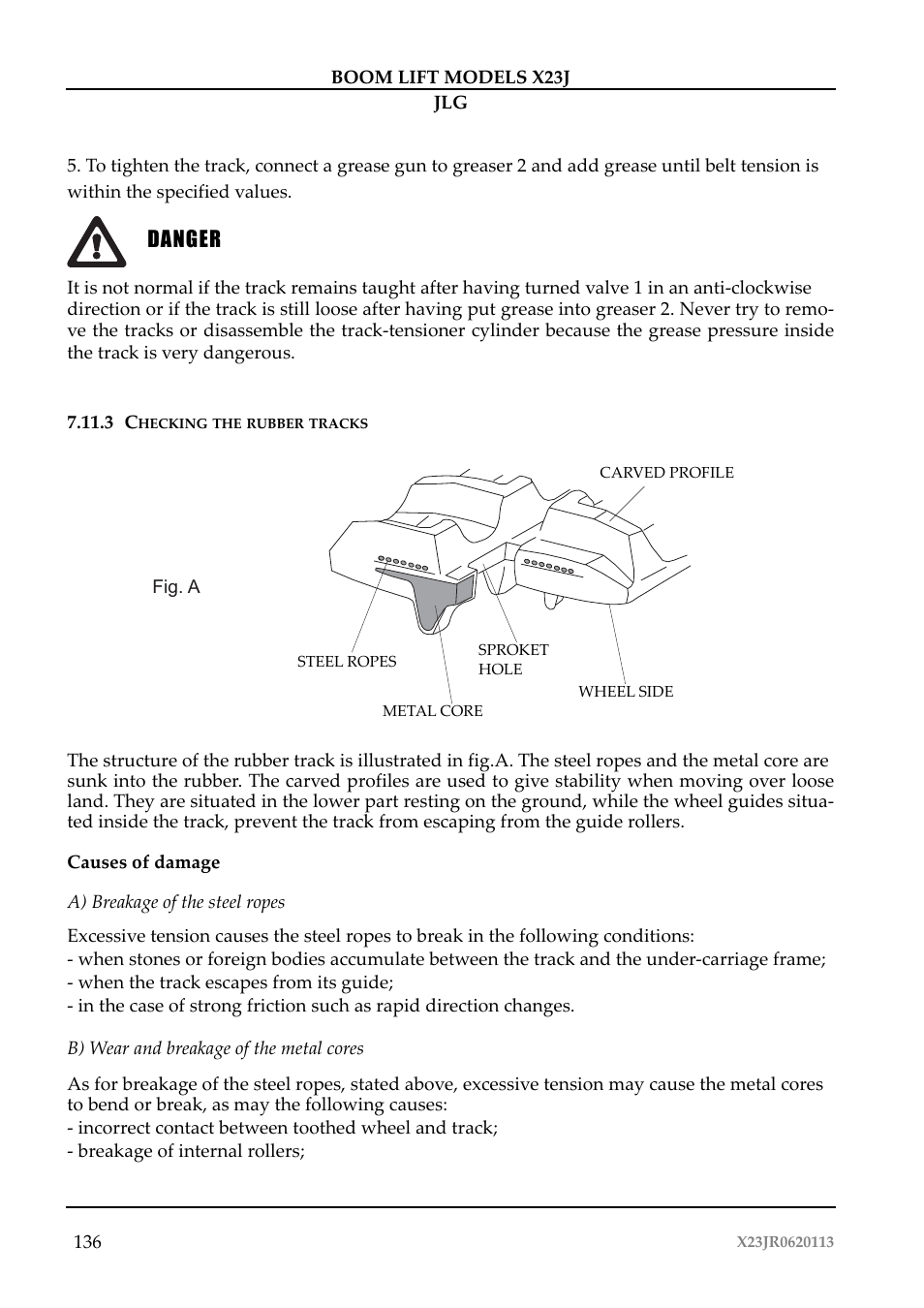 Pericolo, Danger | JLG X23J Operator Manual User Manual | Page 140 / 194