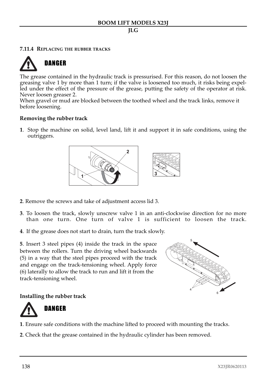 Pericolo, Pericolo danger danger | JLG X23J Operator Manual User Manual | Page 142 / 194