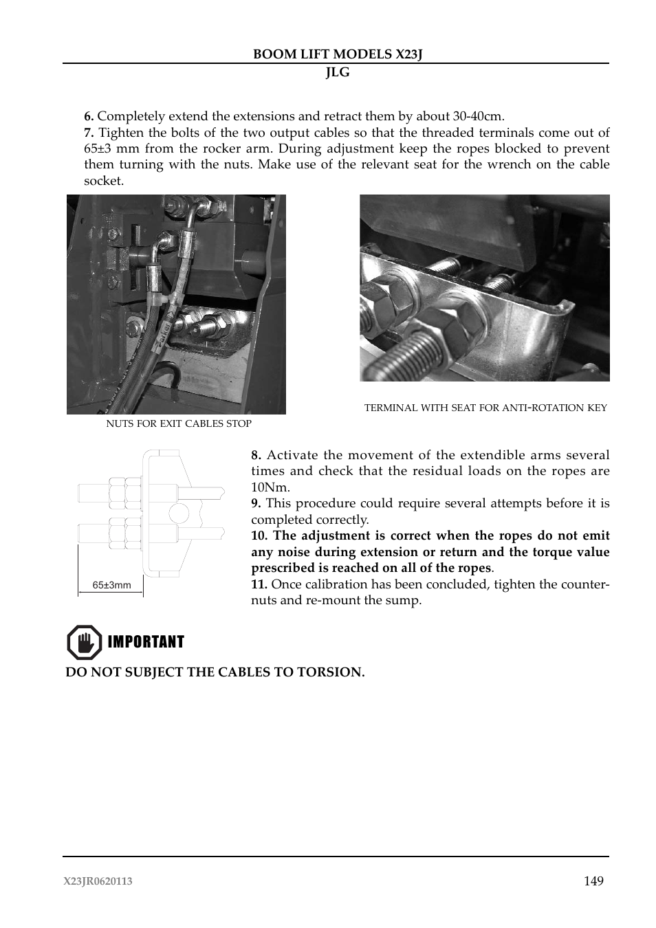 Important | JLG X23J Operator Manual User Manual | Page 153 / 194