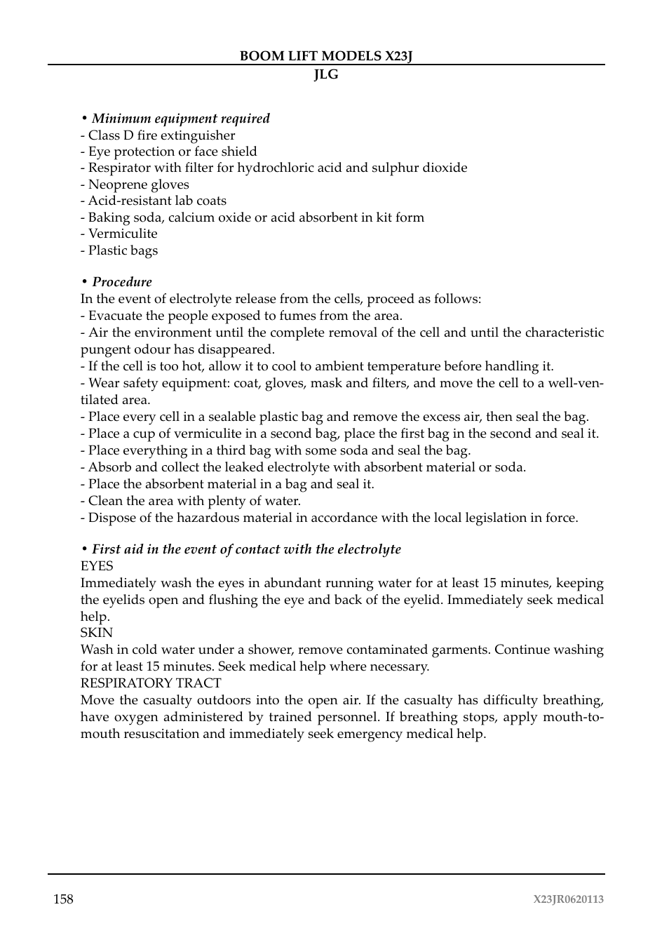 JLG X23J Operator Manual User Manual | Page 162 / 194