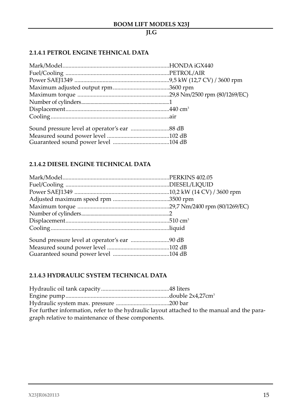 JLG X23J Operator Manual User Manual | Page 19 / 194