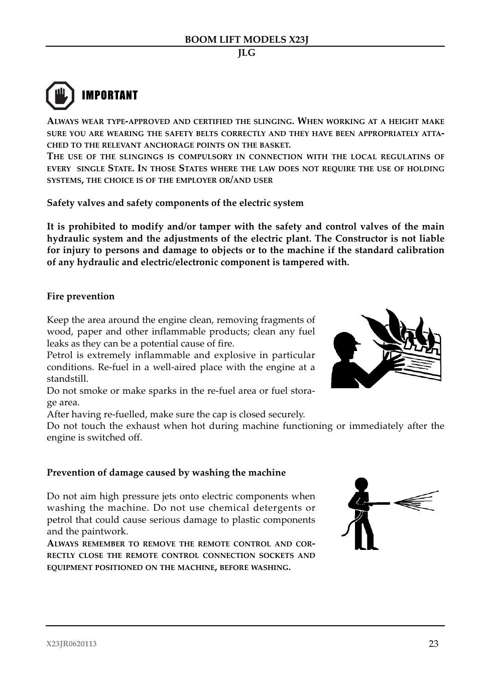 Importante important | JLG X23J Operator Manual User Manual | Page 27 / 194