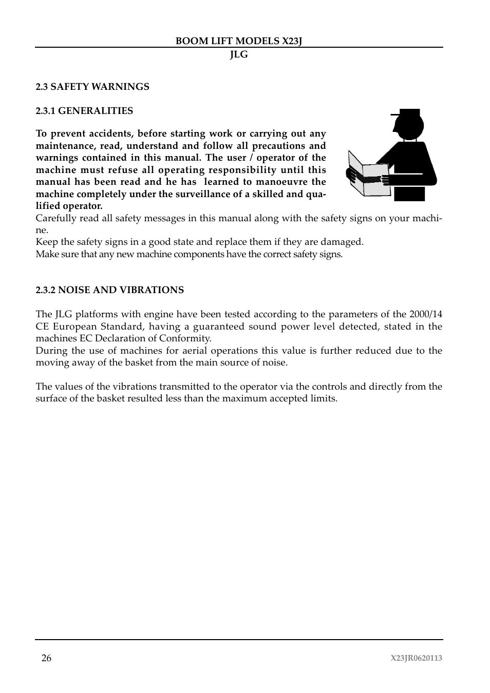 JLG X23J Operator Manual User Manual | Page 30 / 194