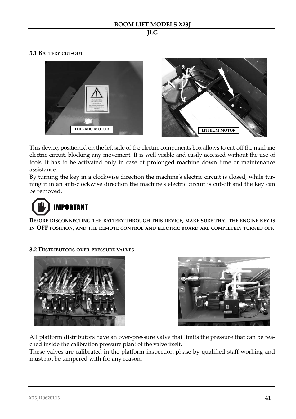 Importante important | JLG X23J Operator Manual User Manual | Page 45 / 194