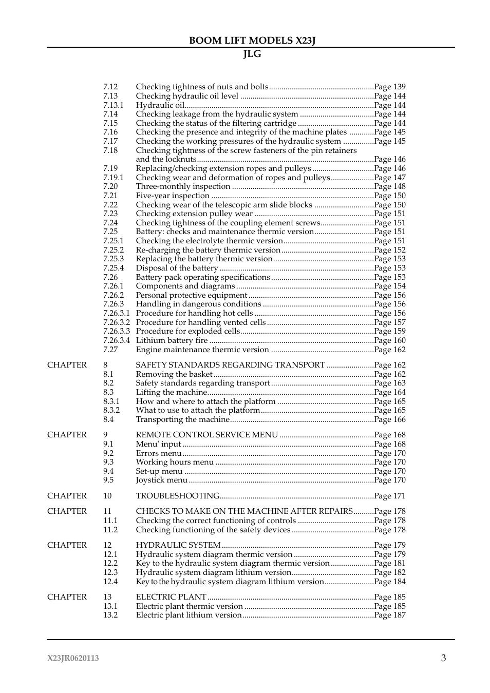 JLG X23J Operator Manual User Manual | Page 7 / 194