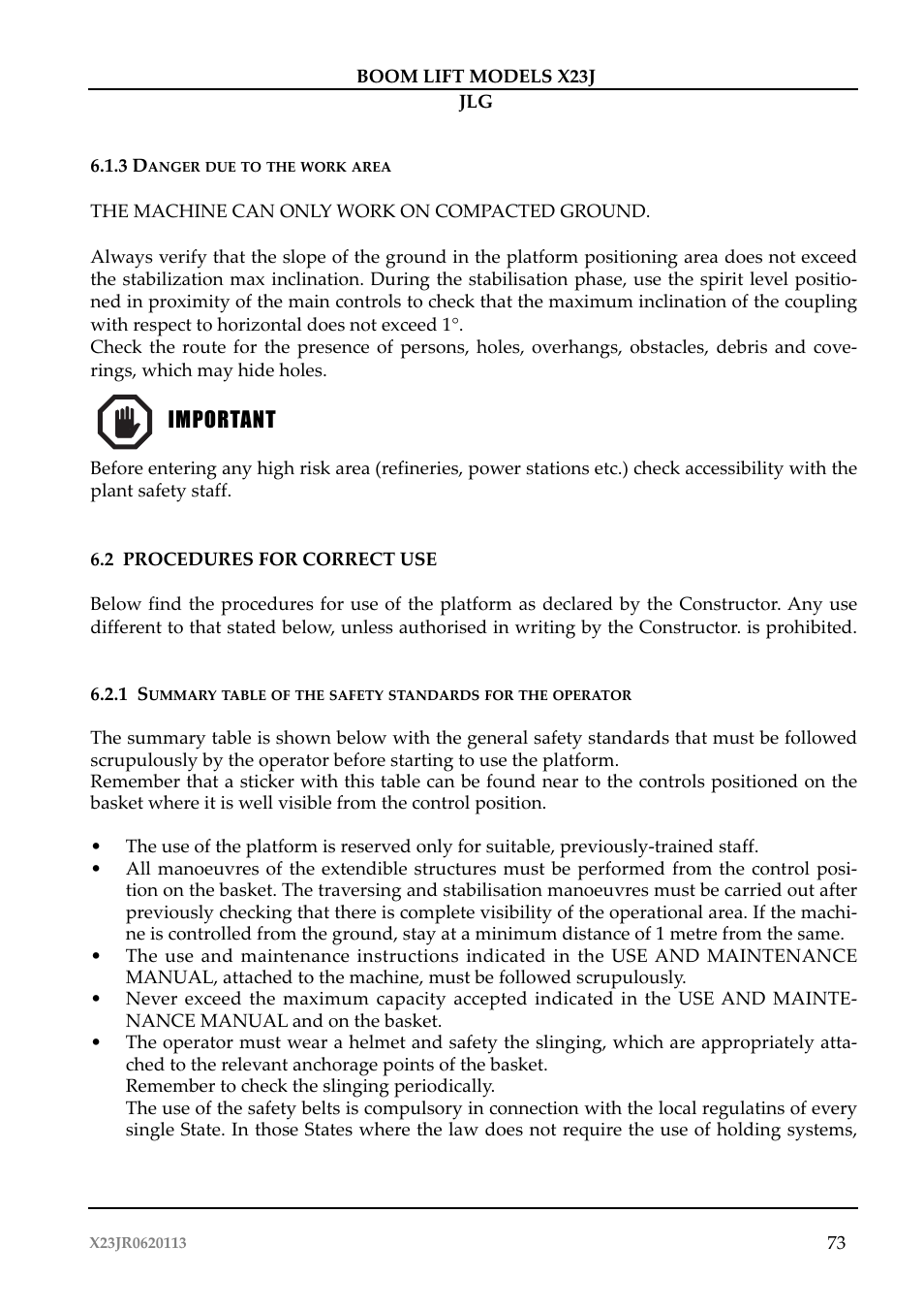JLG X23J Operator Manual User Manual | Page 77 / 194