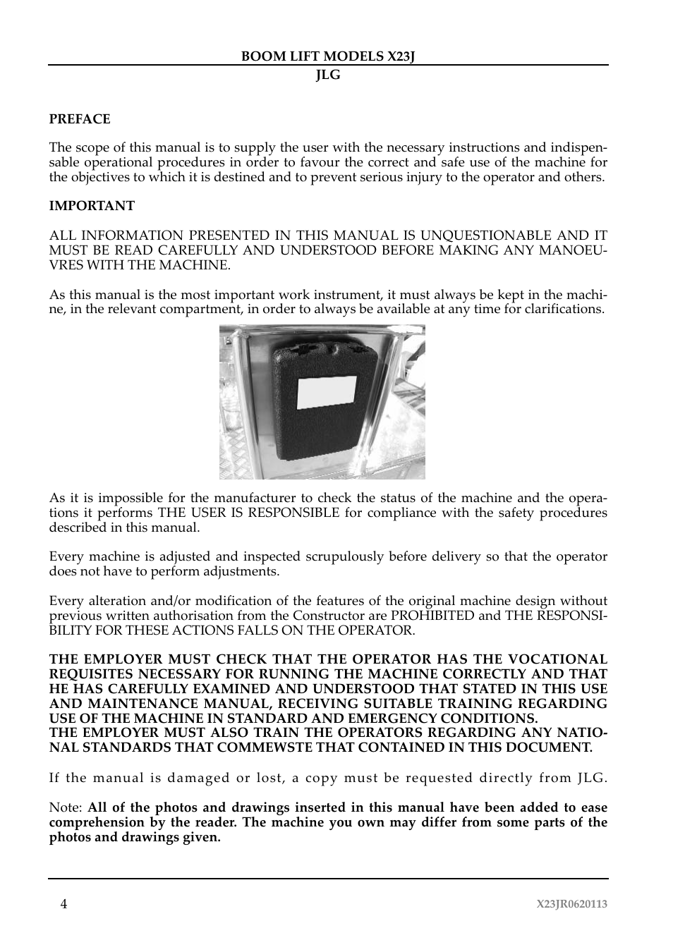 JLG X23J Operator Manual User Manual | Page 8 / 194