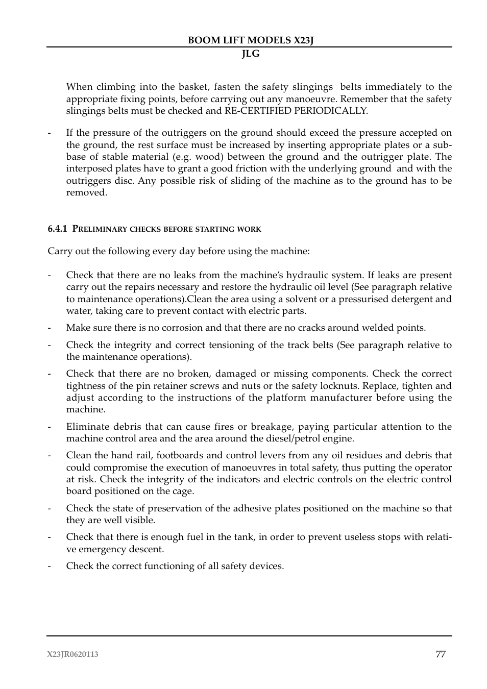 JLG X23J Operator Manual User Manual | Page 81 / 194