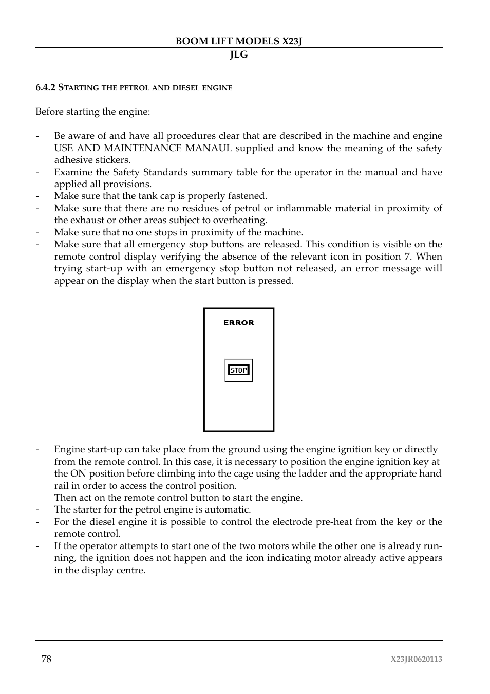 JLG X23J Operator Manual User Manual | Page 82 / 194