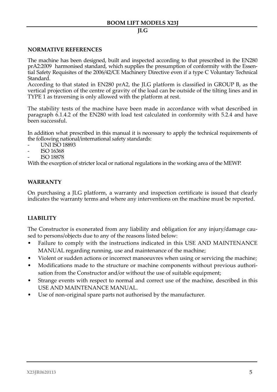 JLG X23J Operator Manual User Manual | Page 9 / 194
