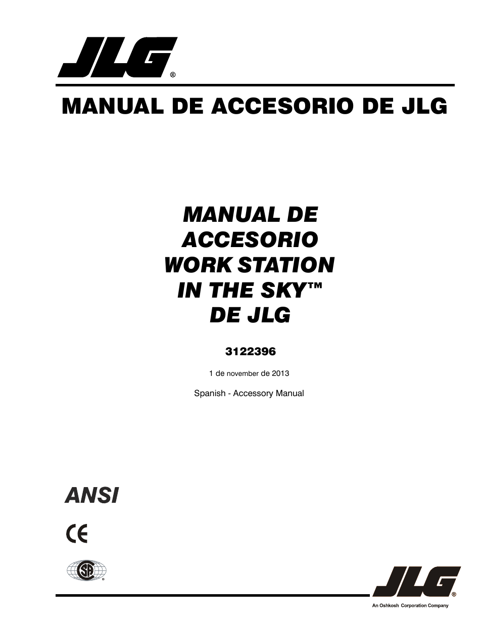 JLG Workstation in the Sky-Boom Lifts User Manual | 134 pages