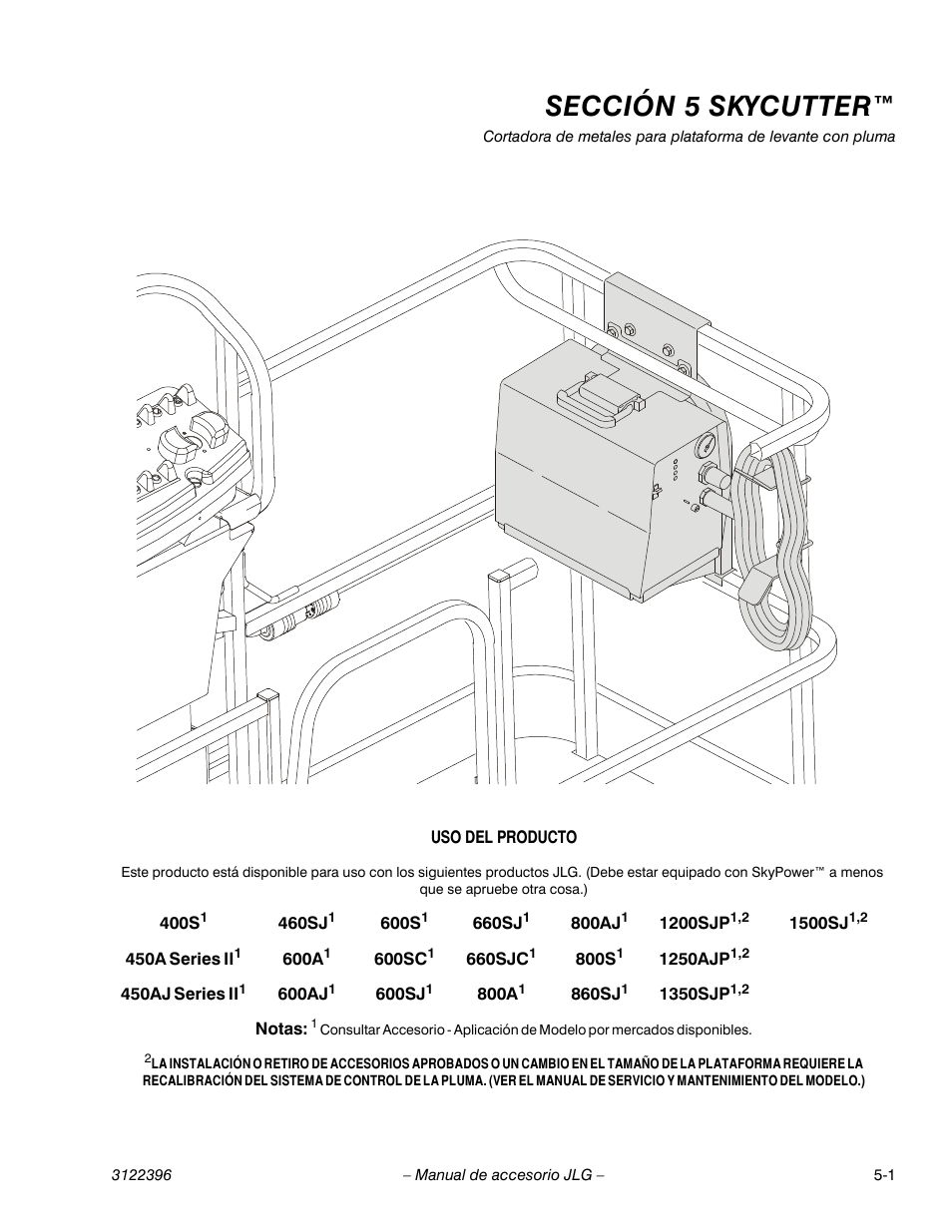 Sección 5 skycutter, Sección 5 - skycutter | JLG Workstation in the Sky-Boom Lifts User Manual | Page 103 / 134