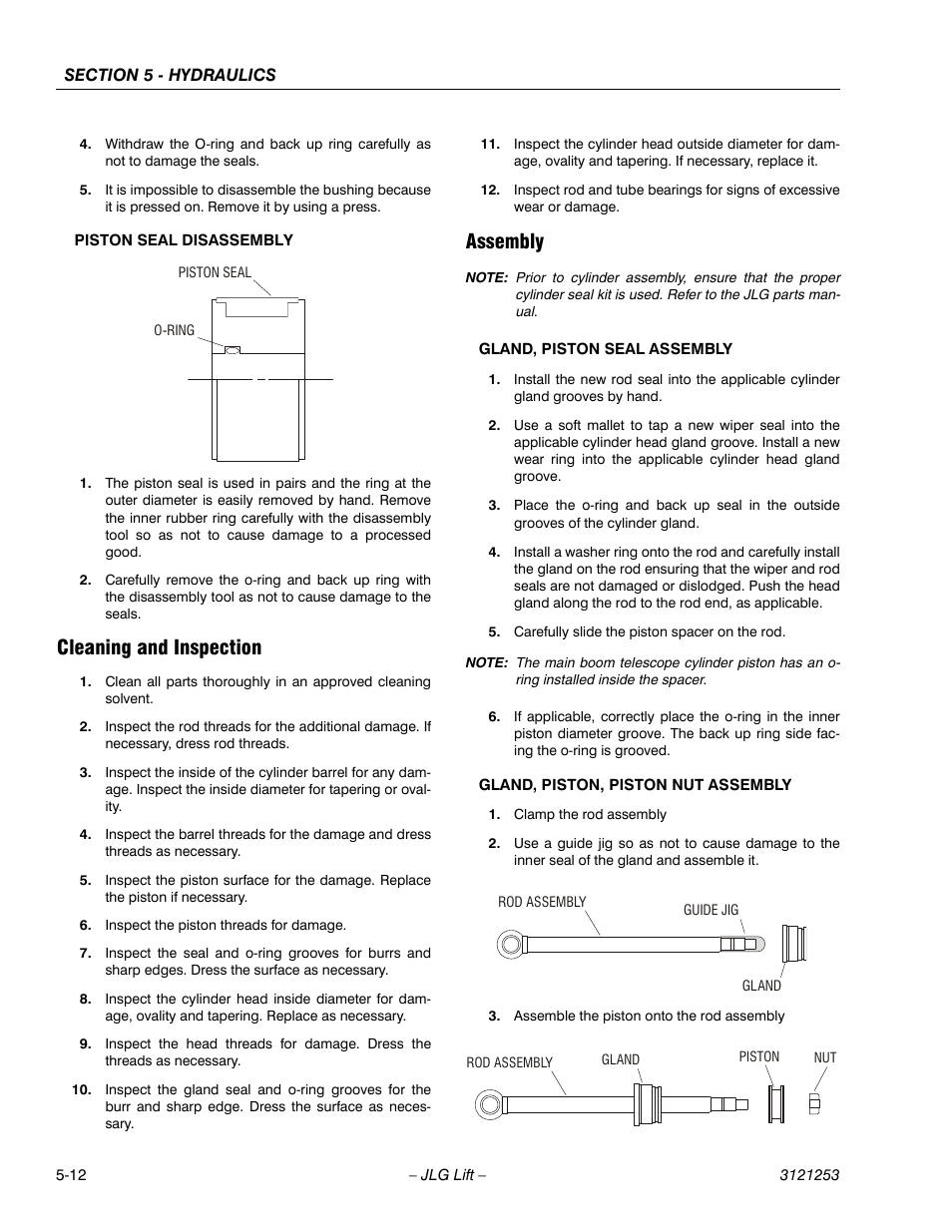 Cleaning and inspection, Assembly, Cleaning and inspection -12 assembly -12 | JLG E300 Service Manual User Manual | Page 154 / 224