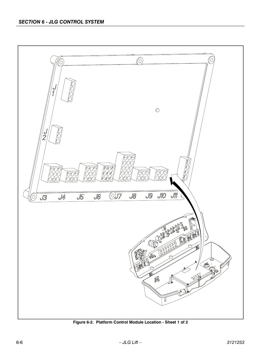 Platform control module location - sheet 1 of 2 -6 | JLG E300 Service Manual User Manual | Page 174 / 224