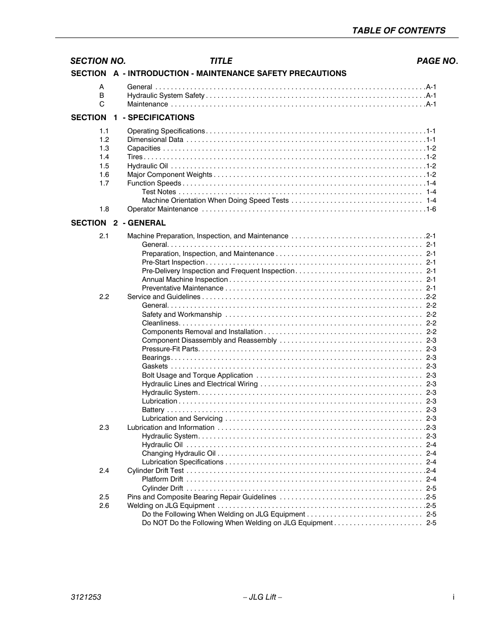 JLG E300 Service Manual User Manual | Page 5 / 224