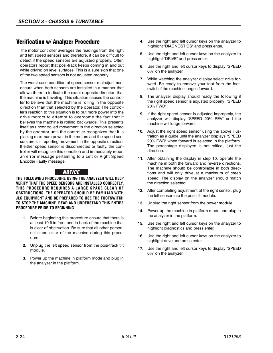 Verification w/ analyzer procedure, Verification w/ analyzer procedure -24 | JLG E300 Service Manual User Manual | Page 58 / 224