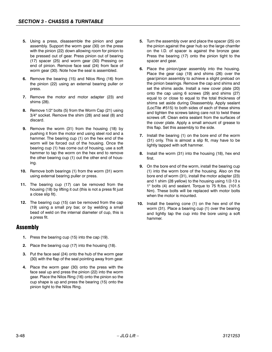 Assembly, Assembly -48 | JLG E300 Service Manual User Manual | Page 82 / 224