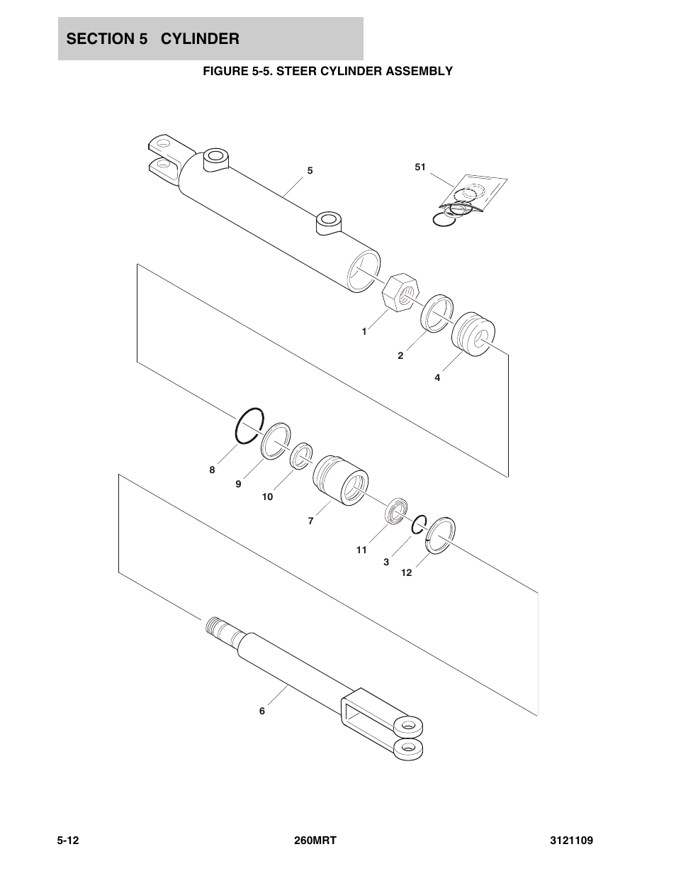 Figure 5-5. steer cylinder assembly | JLG 260MRT ANSI Parts Manual User Manual | Page 122 / 196
