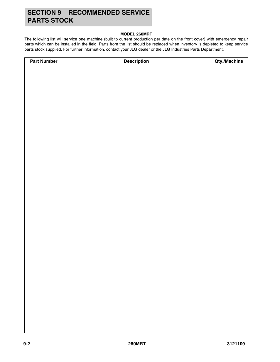 JLG 260MRT ANSI Parts Manual User Manual | Page 186 / 196