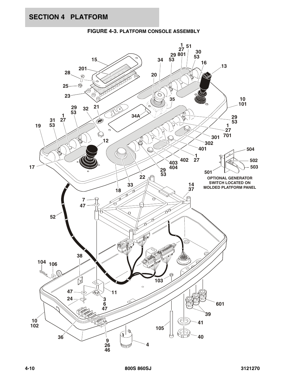 Figure 4-3. platform console assembly | JLG 860SJ Parts Manual User Manual | Page 176 / 294