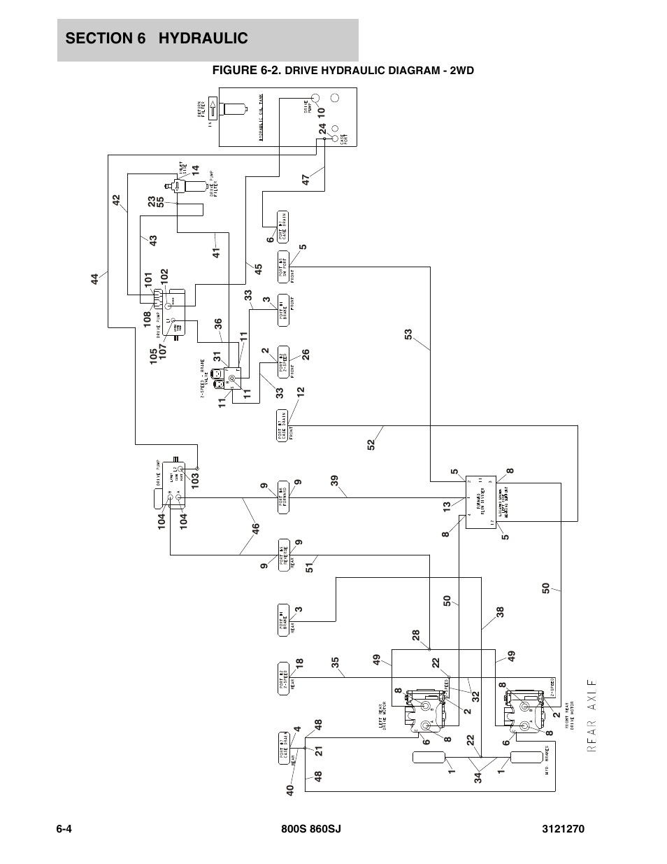 Figure 6-2. drive hydraulic diagram - 2wd | JLG 860SJ Parts Manual User Manual | Page 216 / 294