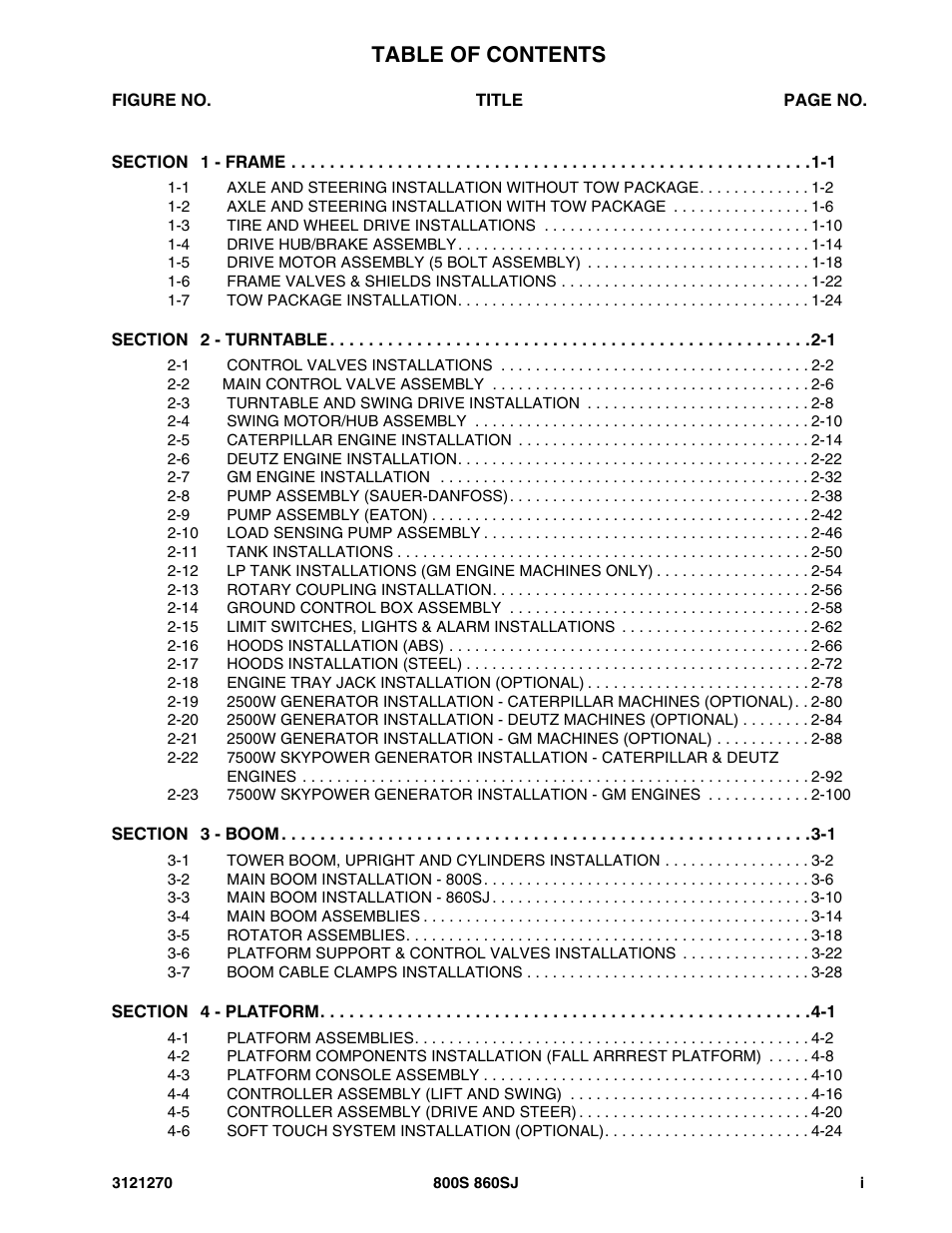 JLG 860SJ Parts Manual User Manual | Page 5 / 294