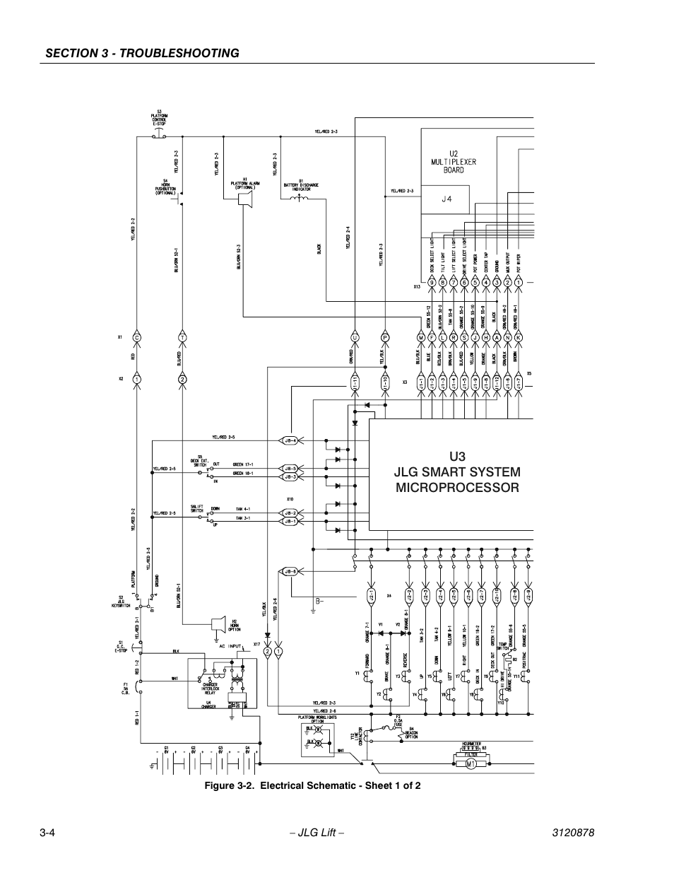 Electrical schematic - sheet 1 of 2 -4 | JLG 2658E3 Service Manual User Manual | Page 56 / 62