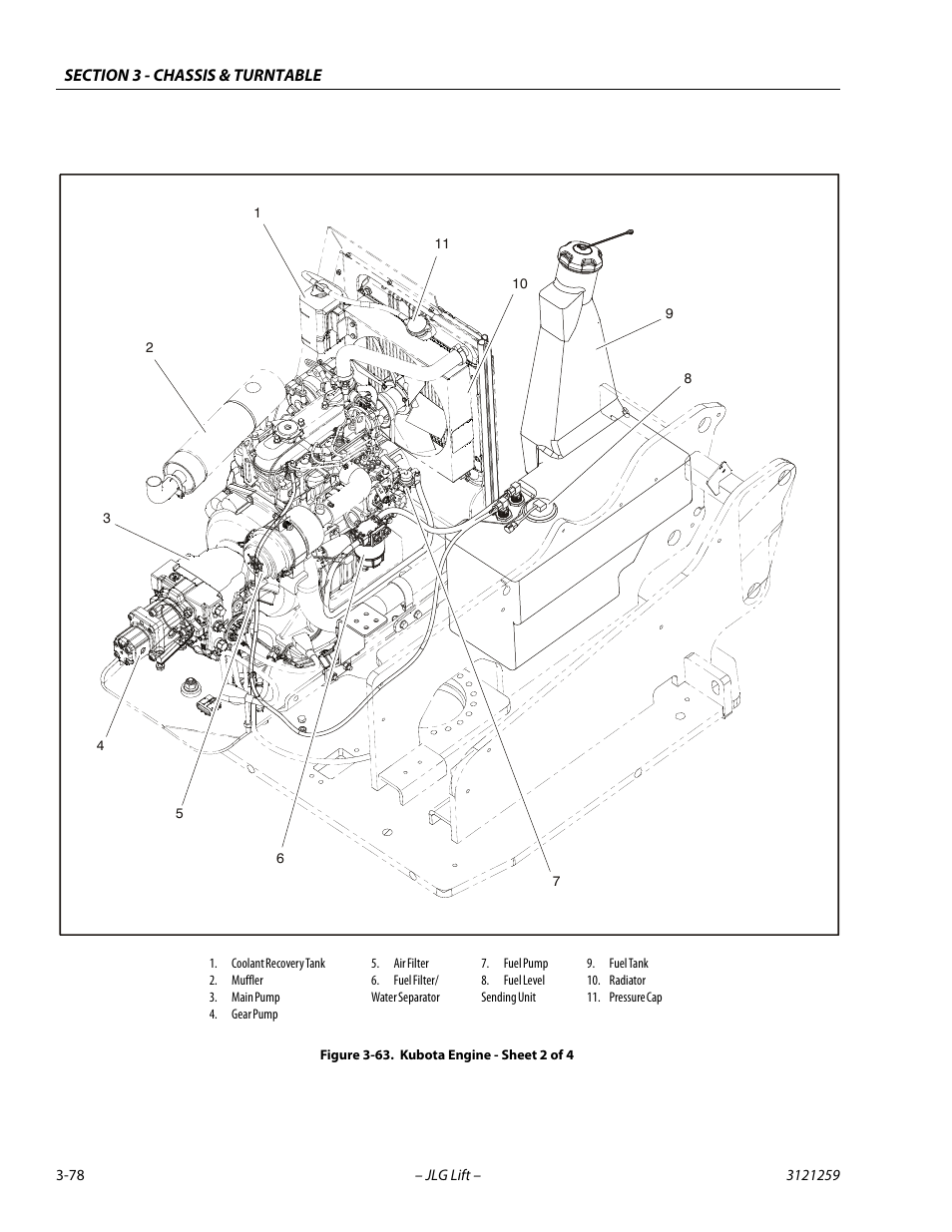 Kubota engine - sheet 2 of 4 -78 | JLG 340AJ Service Manual User Manual | Page 118 / 348