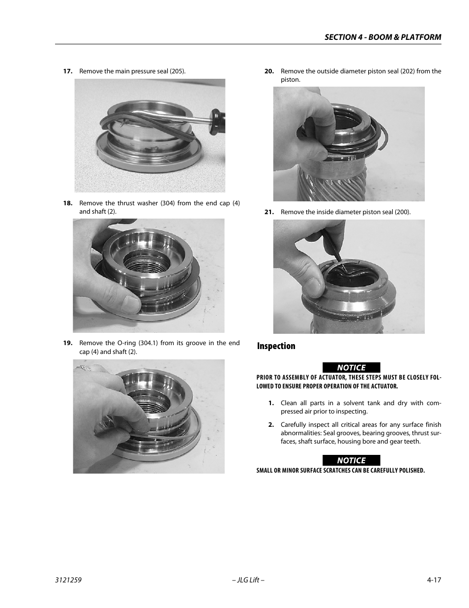 Inspection, Inspection -17 | JLG 340AJ Service Manual User Manual | Page 149 / 348