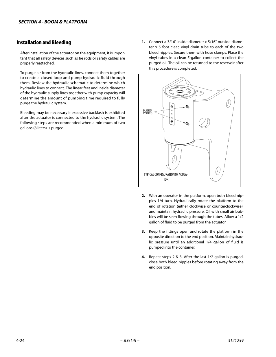 Installation and bleeding, Installation and bleeding -24 | JLG 340AJ Service Manual User Manual | Page 156 / 348