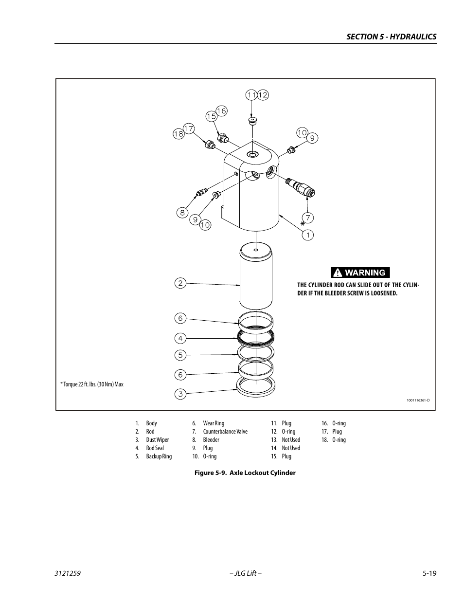 Axle lockout cylinder -19 | JLG 340AJ Service Manual User Manual | Page 177 / 348