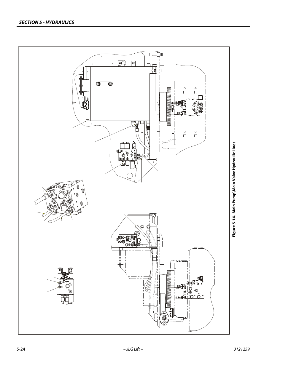 Main pump\main valve hydraulic lines -24 | JLG 340AJ Service Manual User Manual | Page 182 / 348