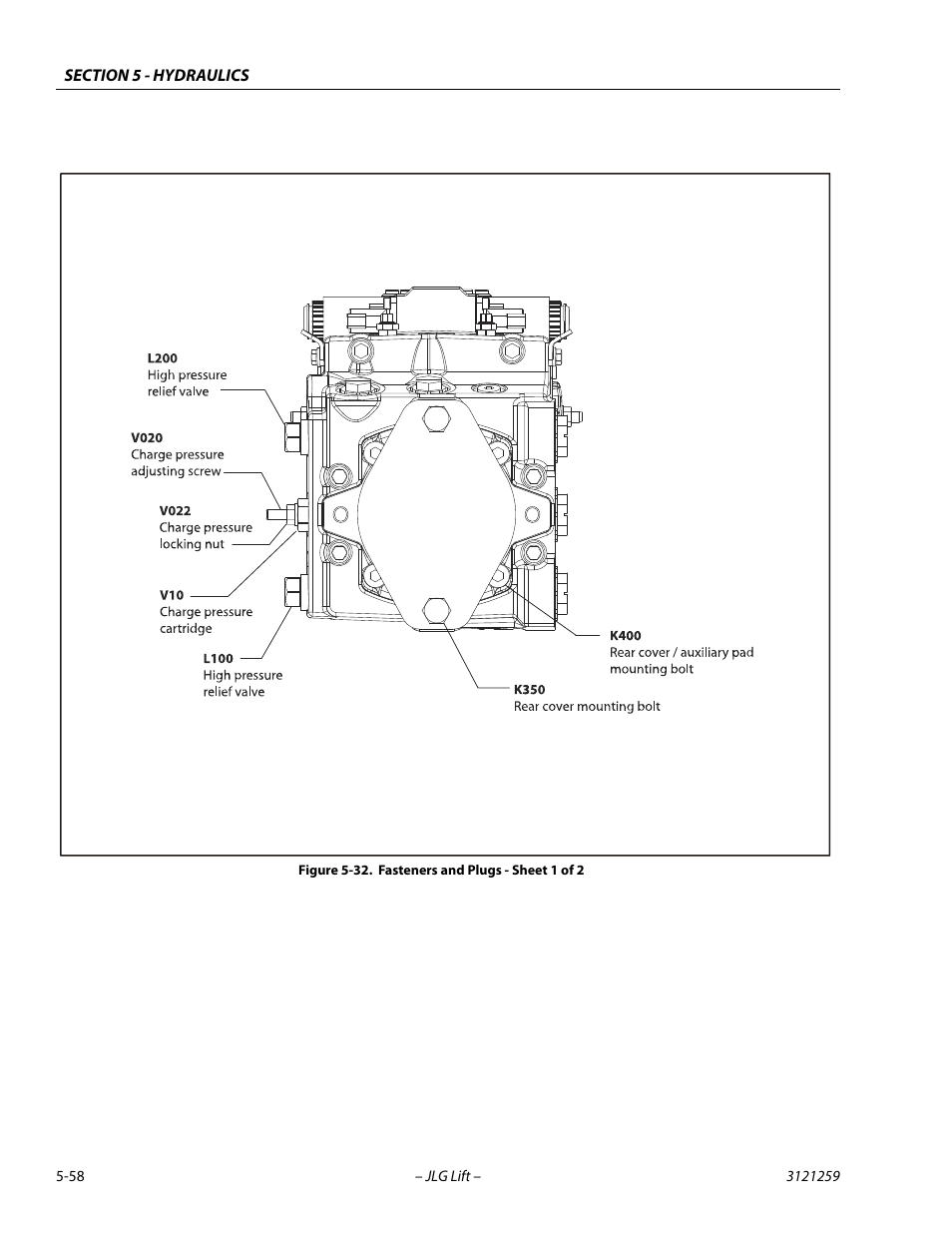 Fasteners and plugs - sheet 1 of 2 -58 | JLG 340AJ Service Manual User Manual | Page 216 / 348