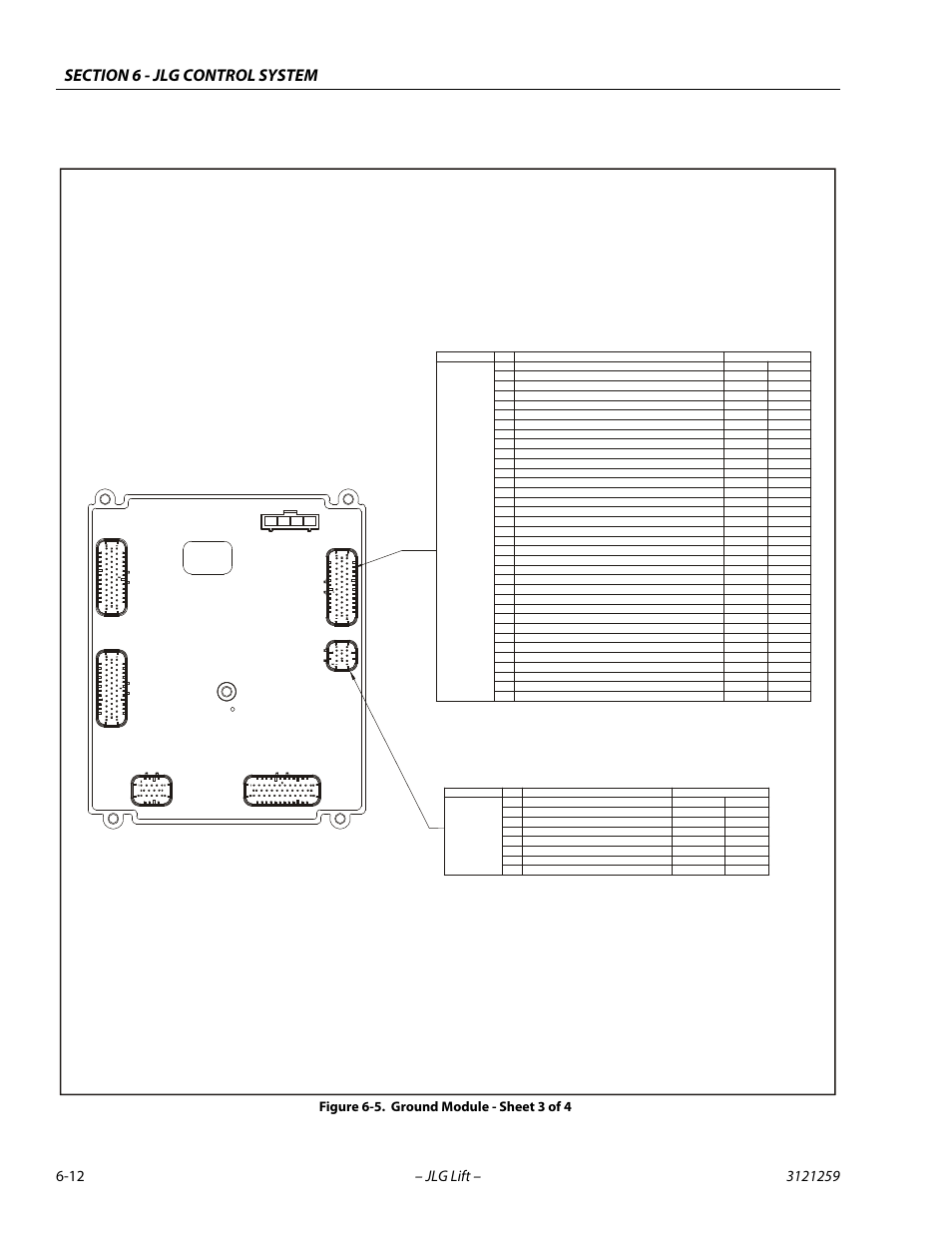 Ground module - sheet 3 of 4 -12, Figure 6-5. ground module - sheet 3 of 4 | JLG 340AJ Service Manual User Manual | Page 256 / 348