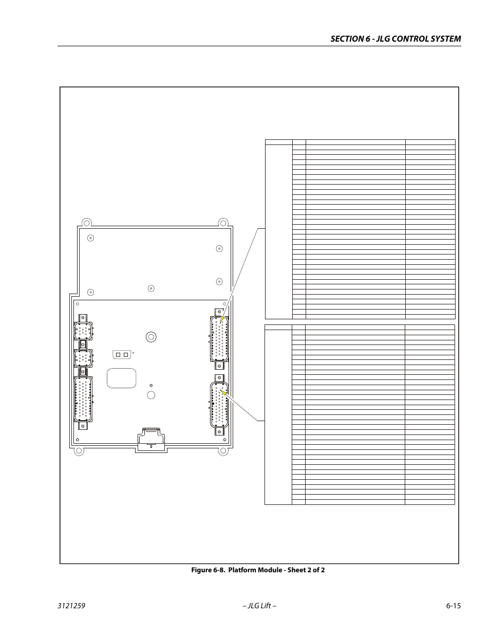Platform module - sheet 2 of 2 -15, Figure 6-8. platform module - sheet 2 of 2 | JLG 340AJ Service Manual User Manual | Page 259 / 348