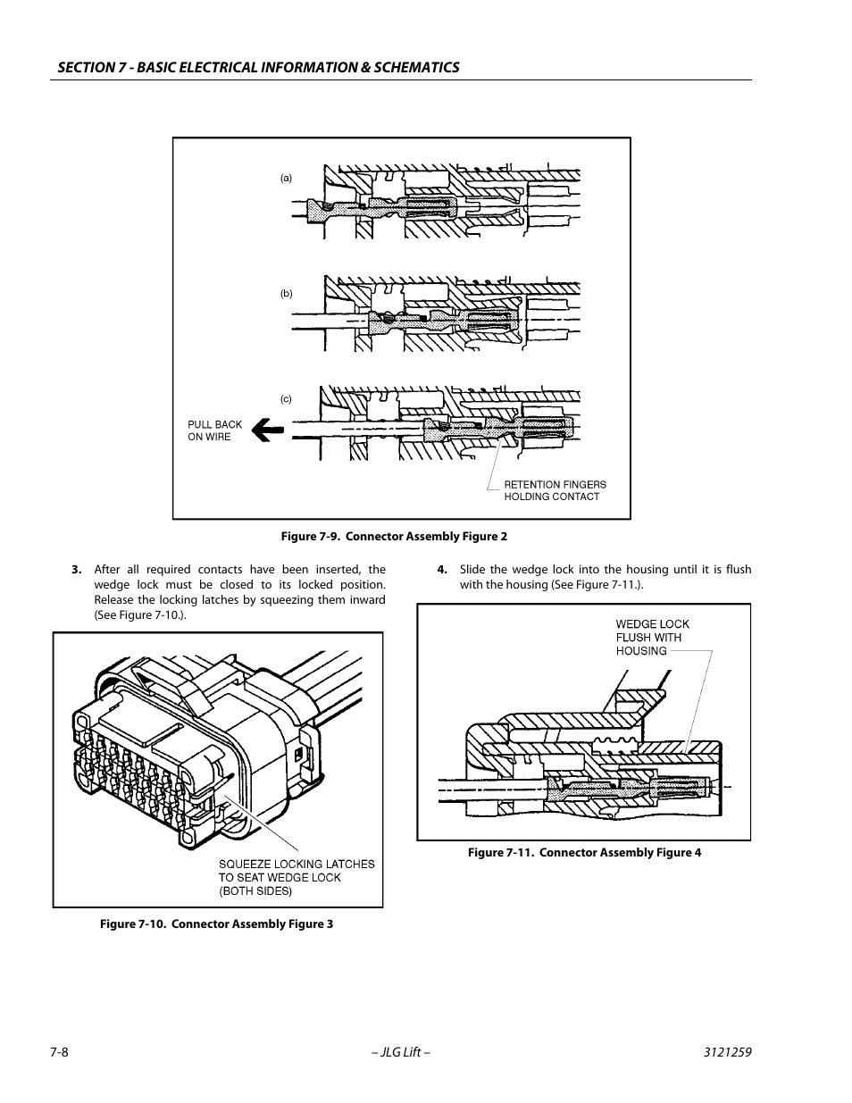 Connector assembly figure 2 -8, Connector assembly figure 3 -8, Connector assembly figure 4 -8 | JLG 340AJ Service Manual User Manual | Page 322 / 348