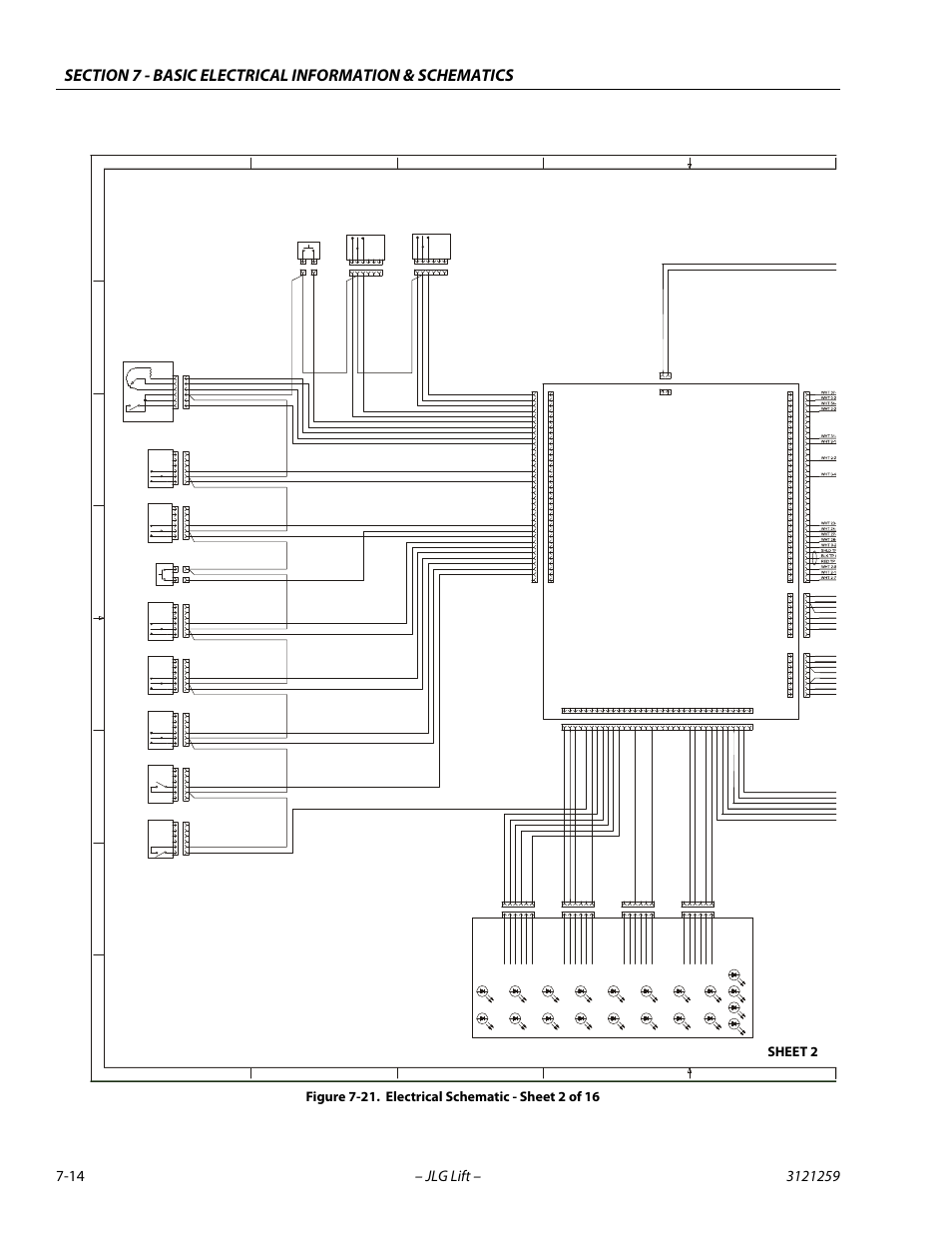 Electrical schematic - sheet 2 of 16 -14 | JLG 340AJ Service Manual User Manual | Page 328 / 348