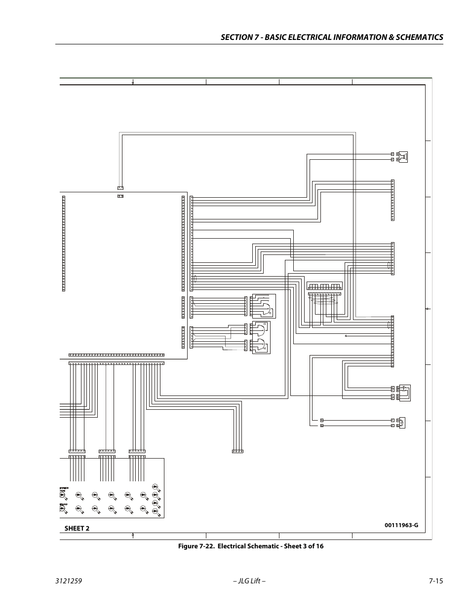 Electrical schematic - sheet 3 of 16 -15, Sheet 2 | JLG 340AJ Service Manual User Manual | Page 329 / 348