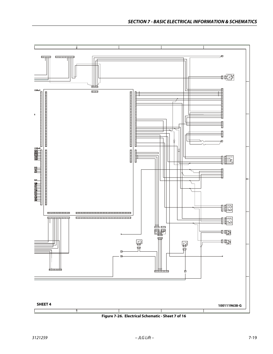 Electrical schematic - sheet 7 of 16 -19, Sheet 4 | JLG 340AJ Service Manual User Manual | Page 333 / 348