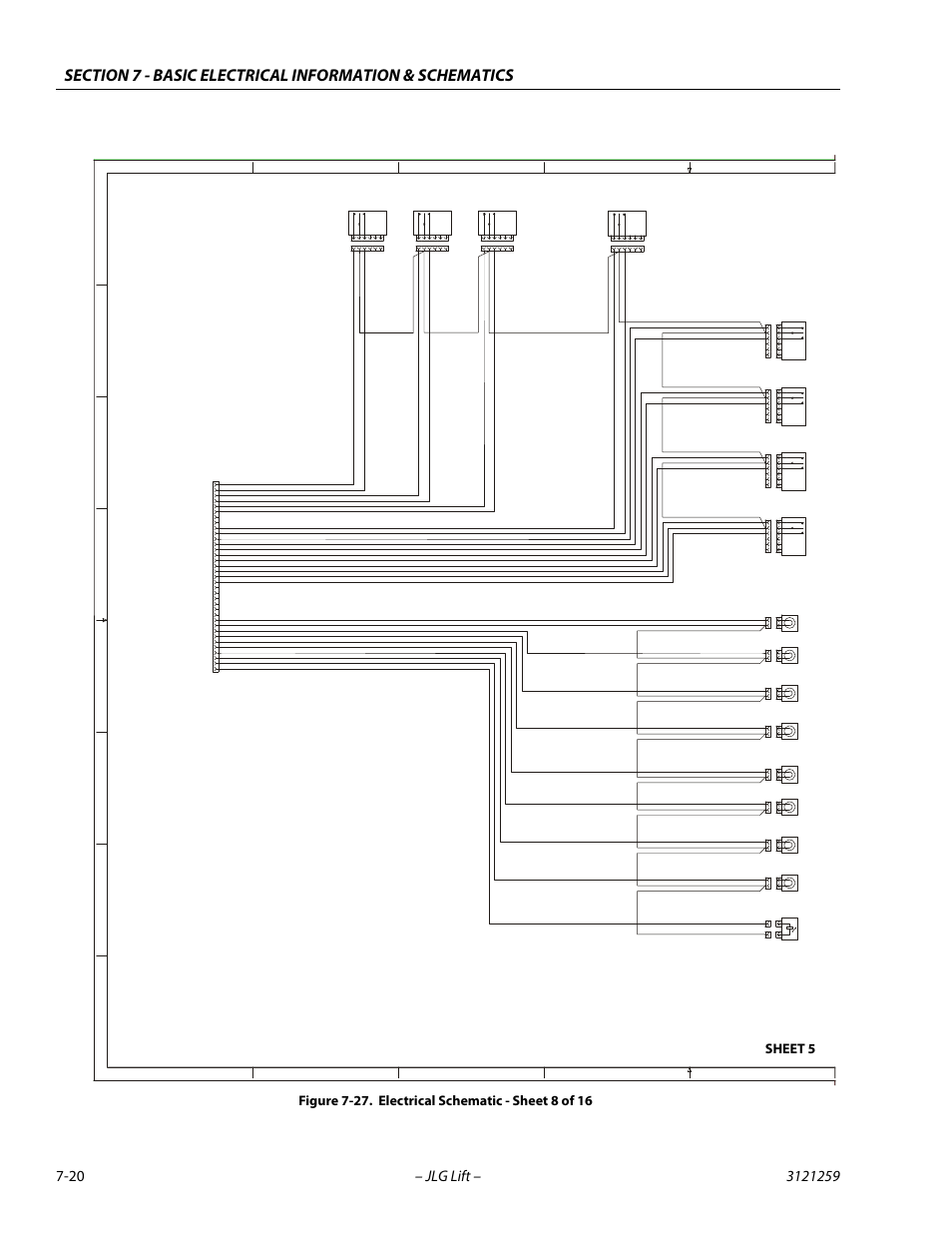 Electrical schematic - sheet 8 of 16 -20 | JLG 340AJ Service Manual User Manual | Page 334 / 348