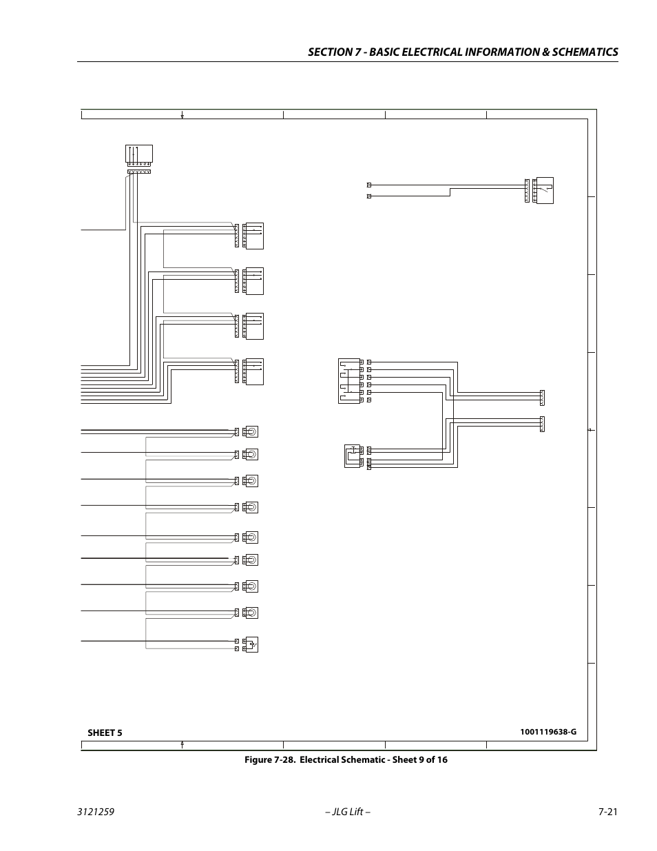 Electrical schematic - sheet 9 of 16 -21, Sheet 5 | JLG 340AJ Service Manual User Manual | Page 335 / 348