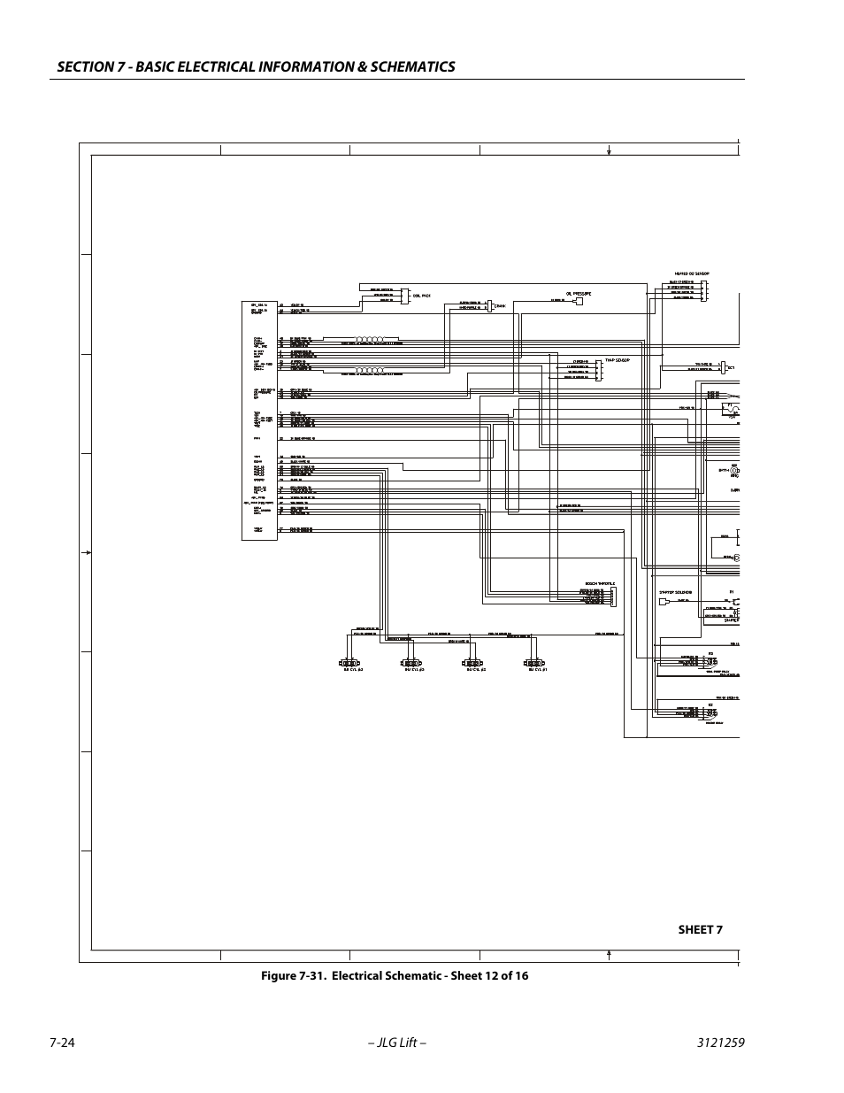 Electrical schematic - sheet 12 of 16 -24, Gm engine harness | JLG 340AJ Service Manual User Manual | Page 338 / 348