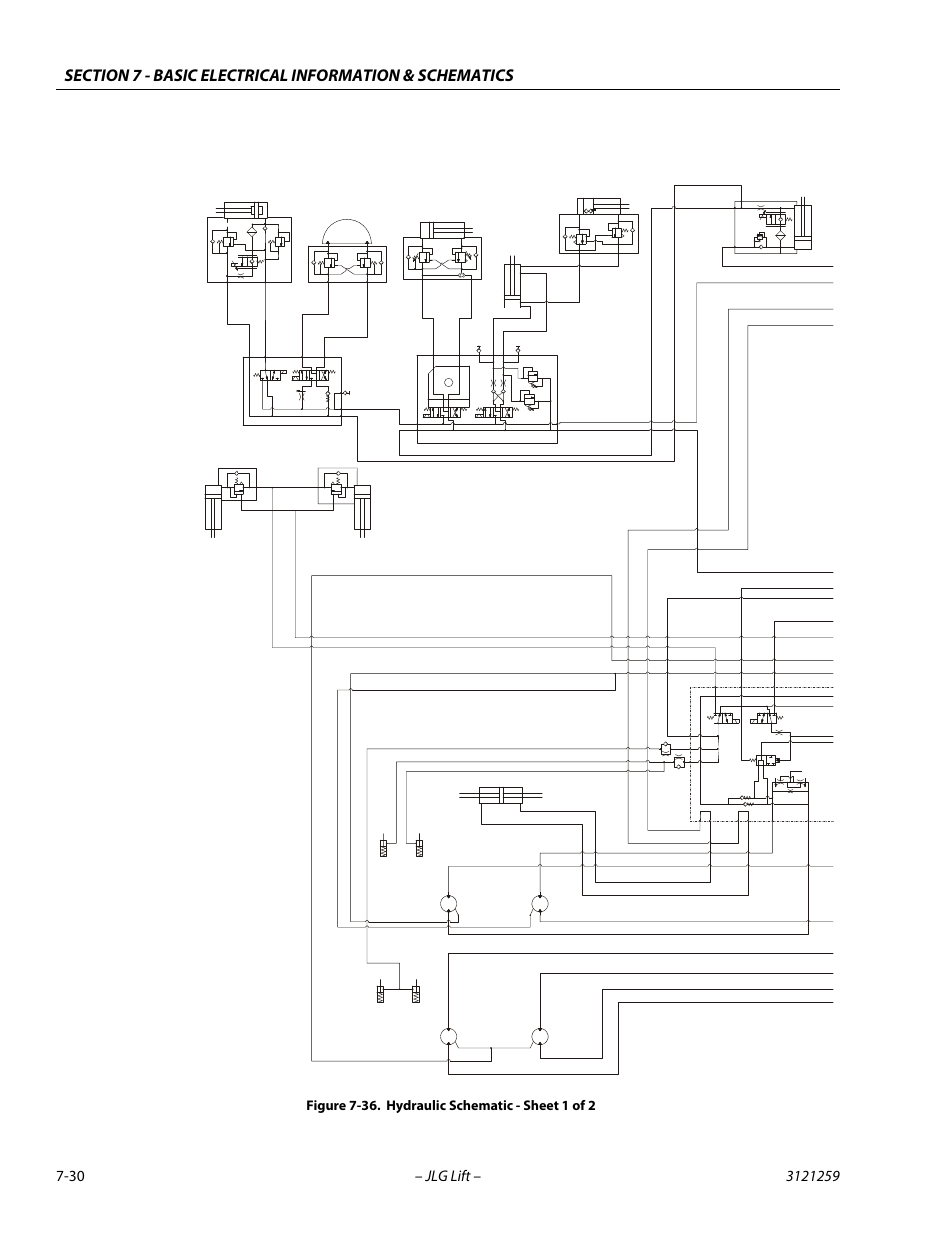 Hydraulic schematic - sheet 1 of 2 -30 | JLG 340AJ Service Manual User Manual | Page 344 / 348