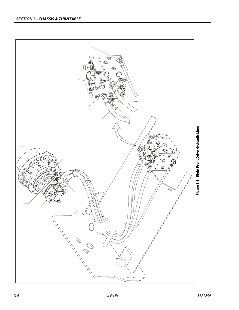 Right front drive hydraulic lines -6 | JLG 340AJ Service Manual User Manual | Page 46 / 348