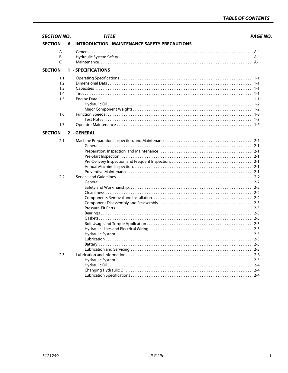 JLG 340AJ Service Manual User Manual | Page 5 / 348