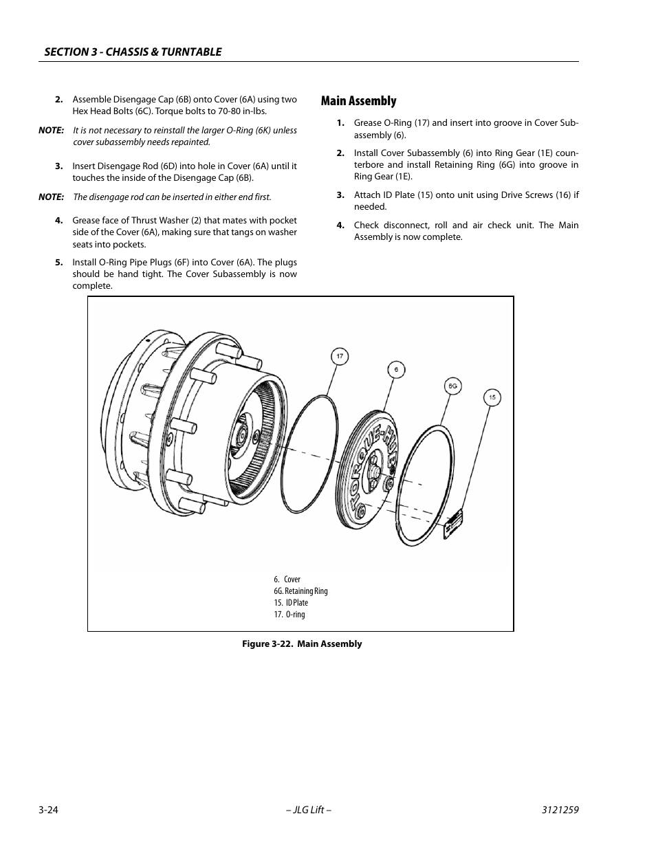 Main assembly, Main assembly -24 | JLG 340AJ Service Manual User Manual | Page 64 / 348