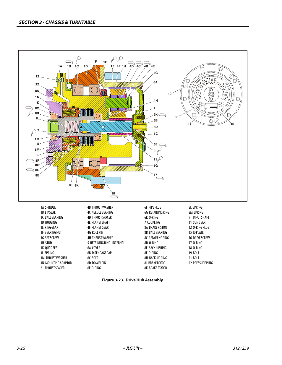 Drive hub assembly -26 | JLG 340AJ Service Manual User Manual | Page 66 / 348