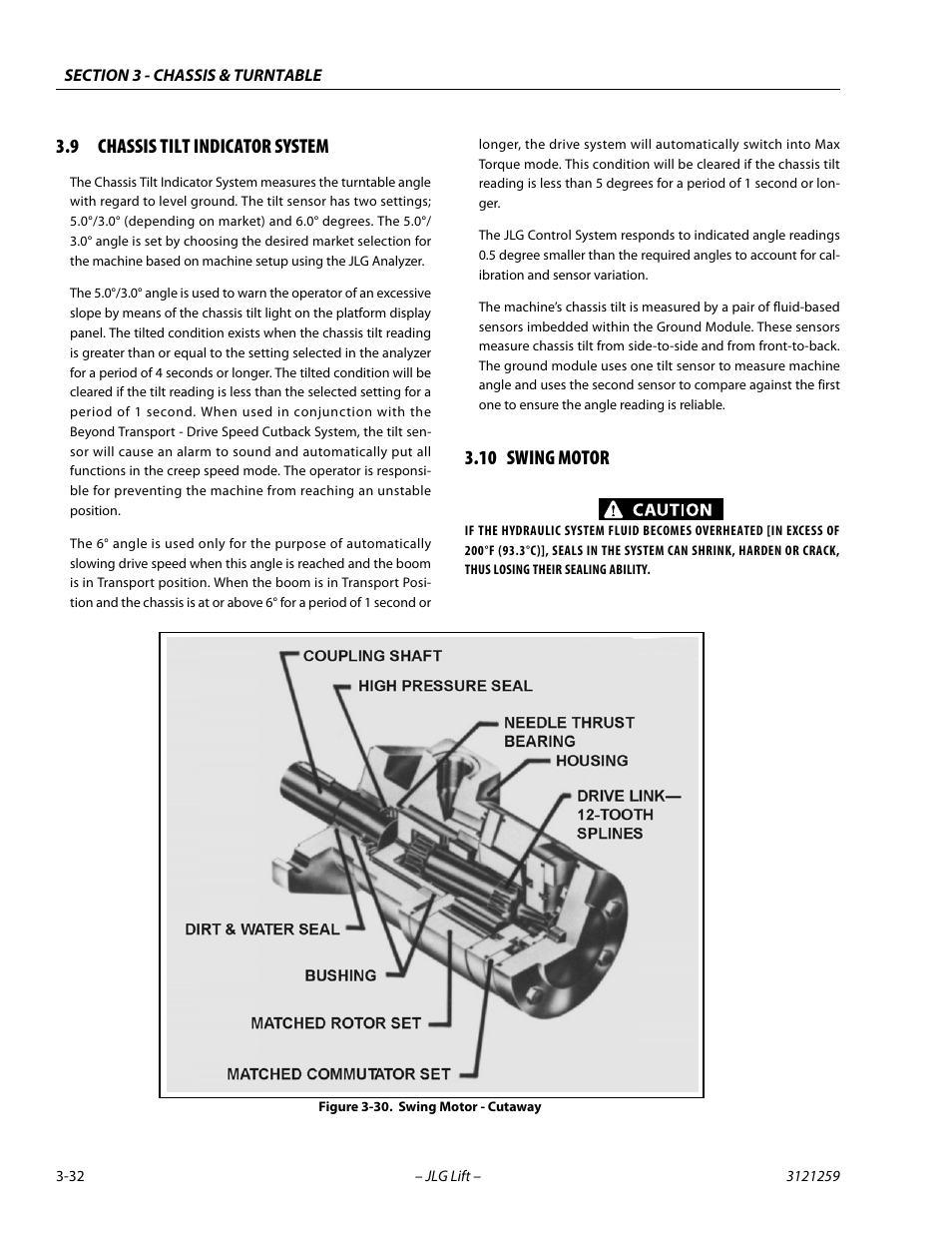 9 chassis tilt indicator system, 10 swing motor, Chassis tilt indicator system -32 | Swing motor -32, Swing motor - cutaway -32 | JLG 340AJ Service Manual User Manual | Page 72 / 348
