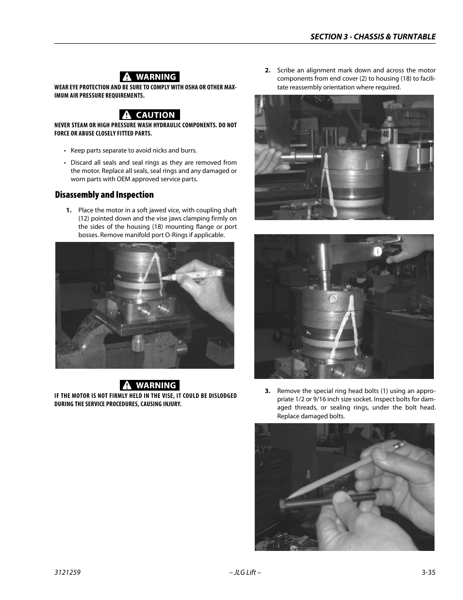 Disassembly and inspection, Disassembly and inspection -35 | JLG 340AJ Service Manual User Manual | Page 75 / 348